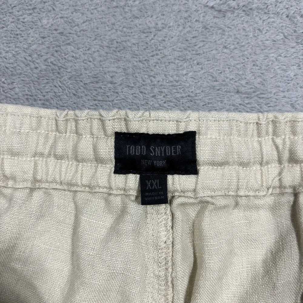 Todd Snyder Linen Beach Pants Mens 2XL Beige Relax Drawstring